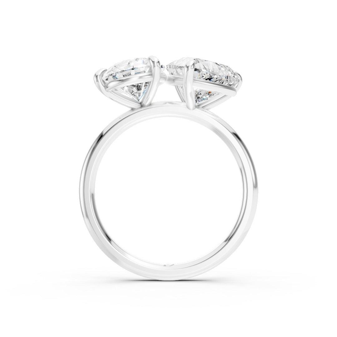 Toi et Moi Pear And Heart Cut Engagement Ring