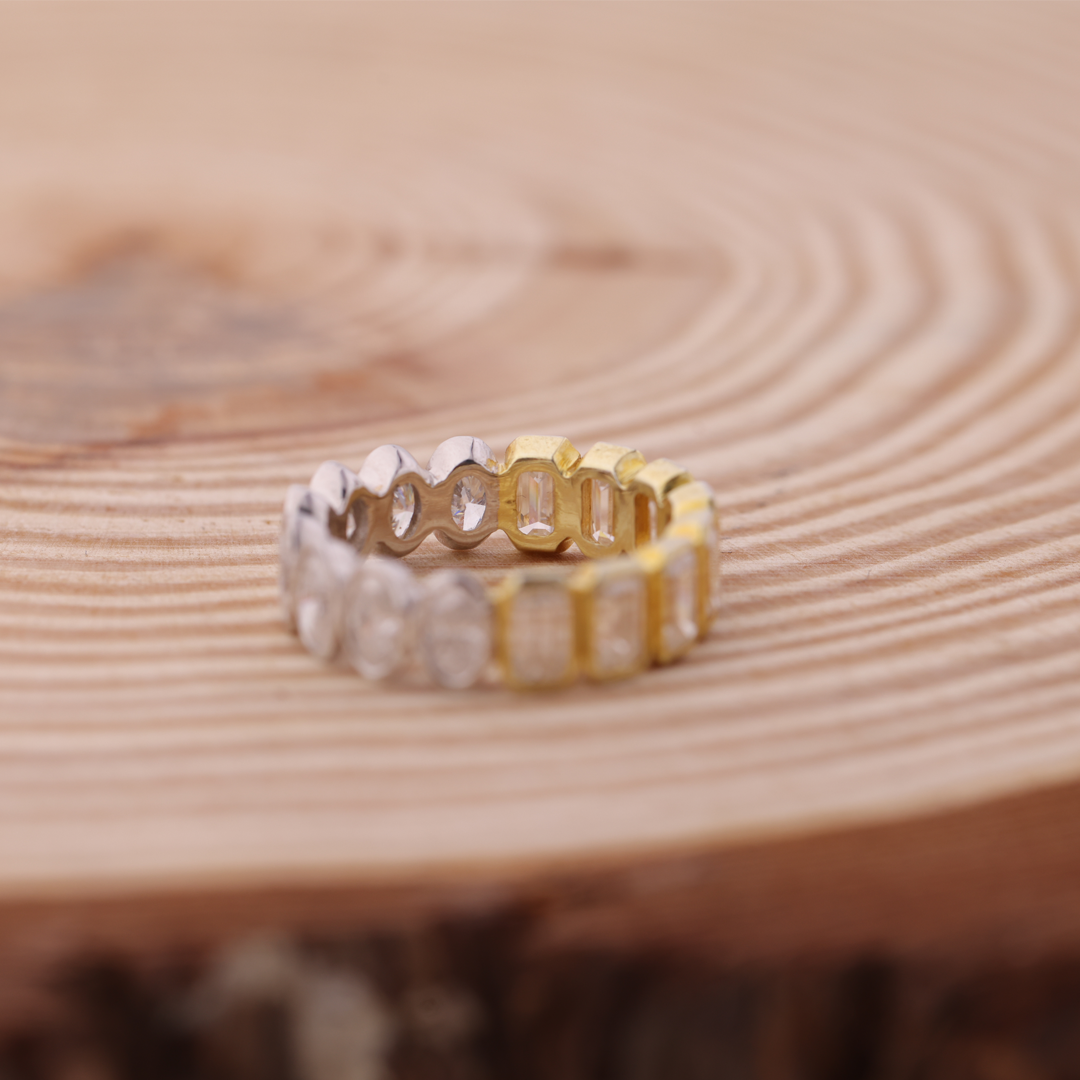 Oval & Emerald Diamond Full Eternity Band