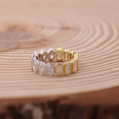 Oval & Emerald Diamond Full Eternity Band
