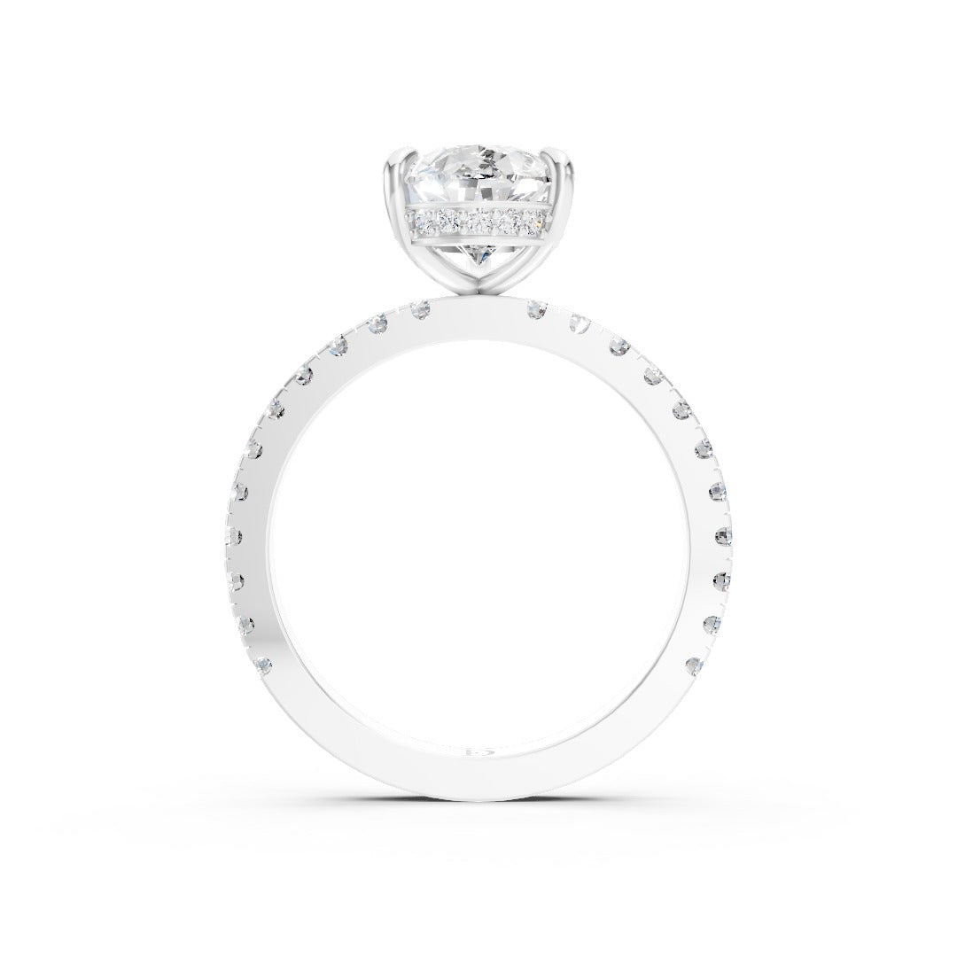 Pear Diamond With Under-Halo Settings Ring