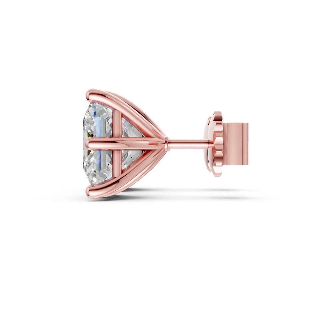 Princess Brilliant Cut Diamond Stud Earrings