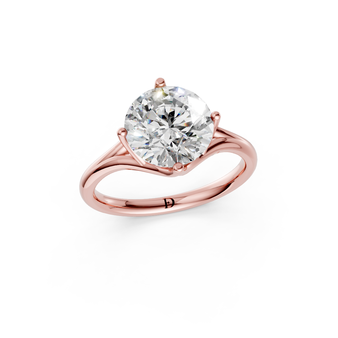 Round Diamond Art Deco Ring