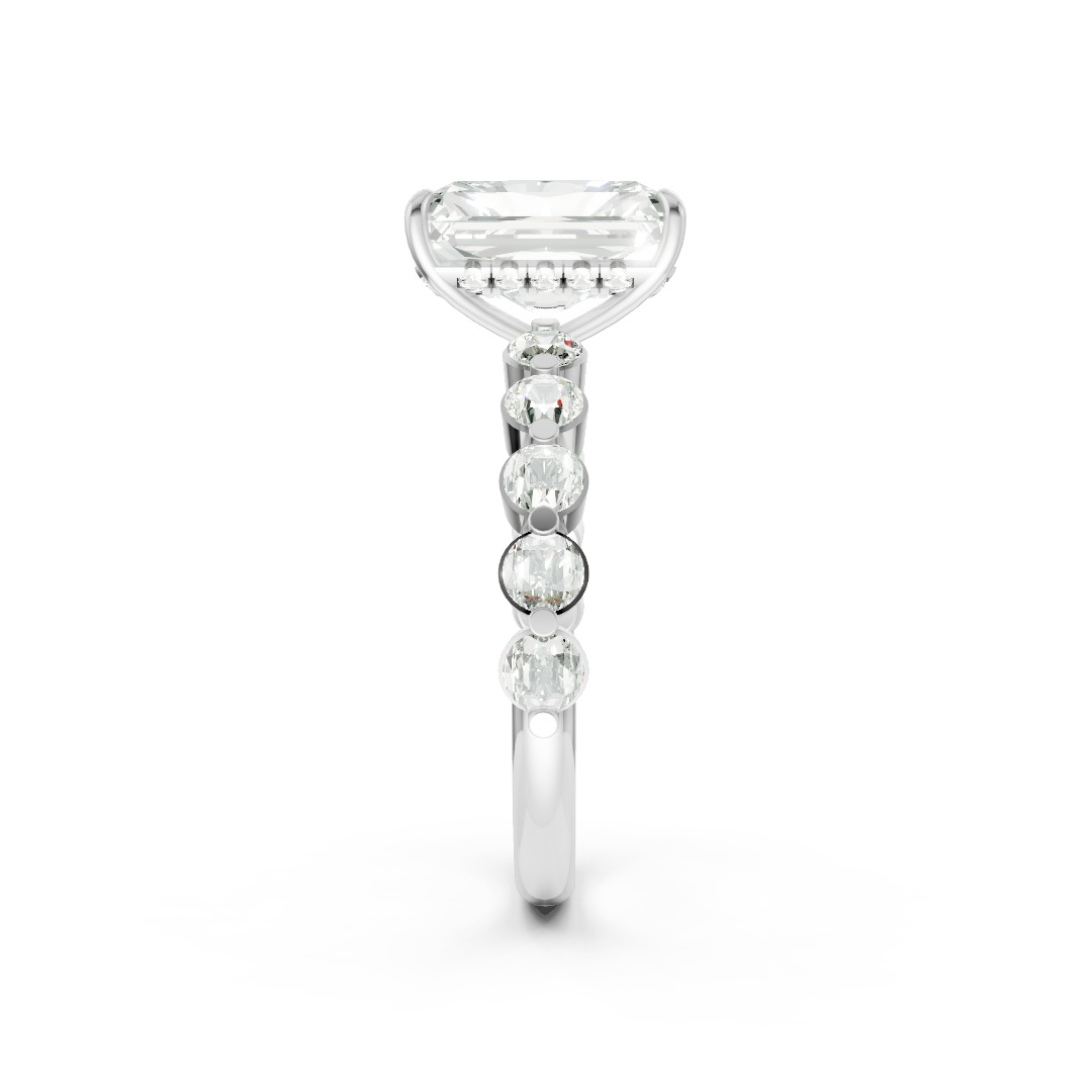 Radiant Diamond Shared Prong Engagement Ring