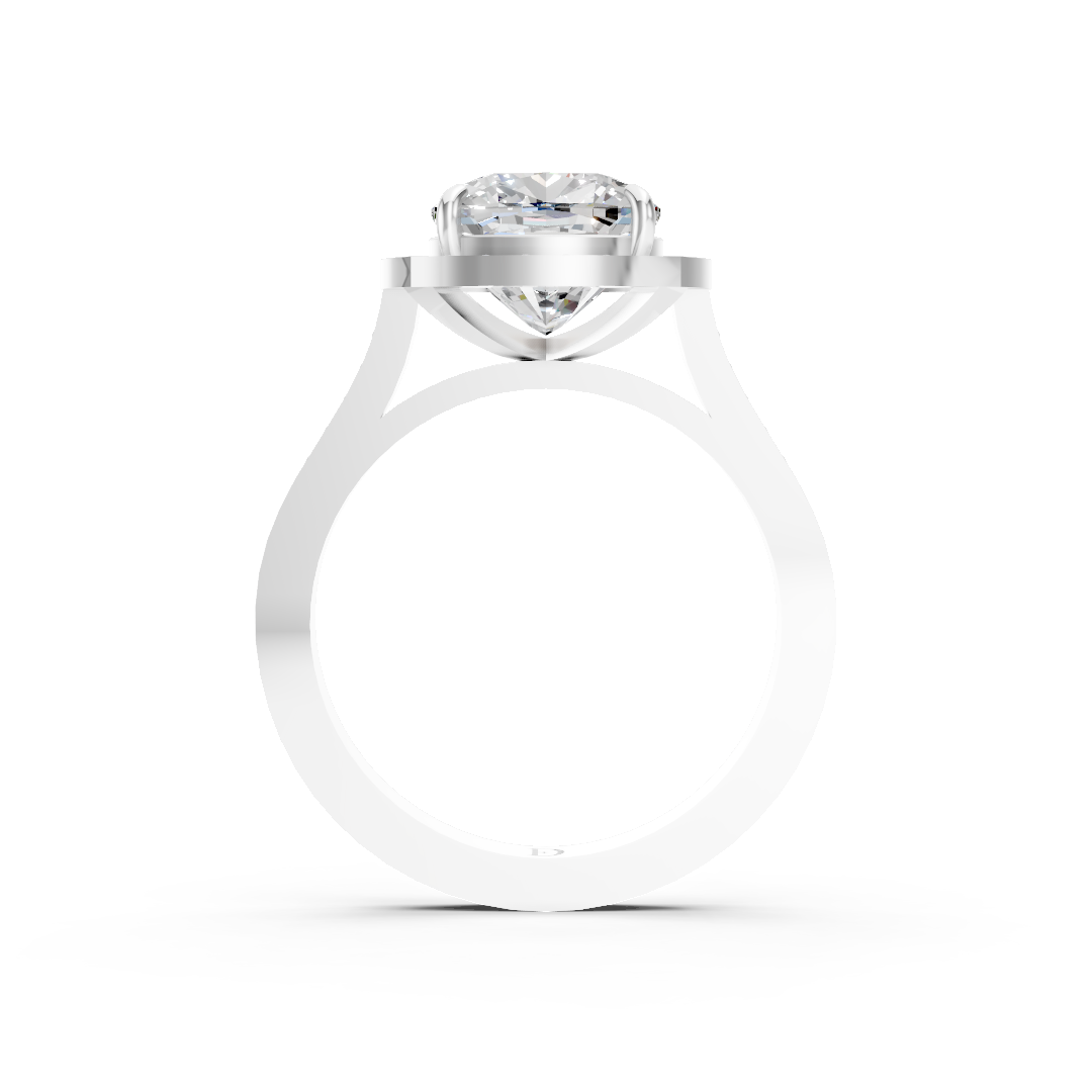 Cushion Cut Lab Grown Diamond Halo Engagement Ring