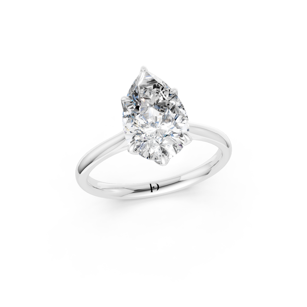 Pear Cut Flower Prong ring