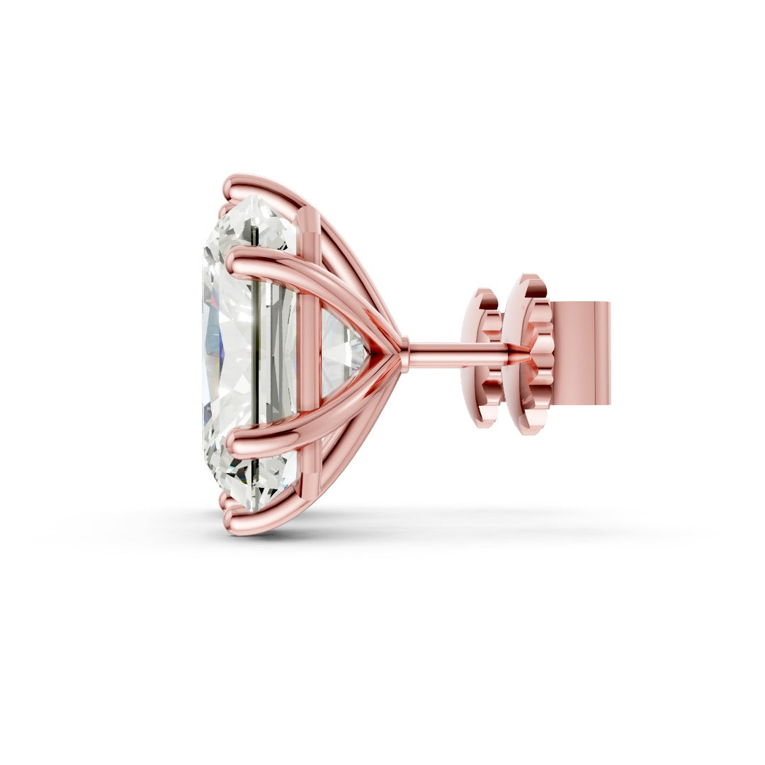Radiant Brilliant Cut Diamond Stud Earrings
