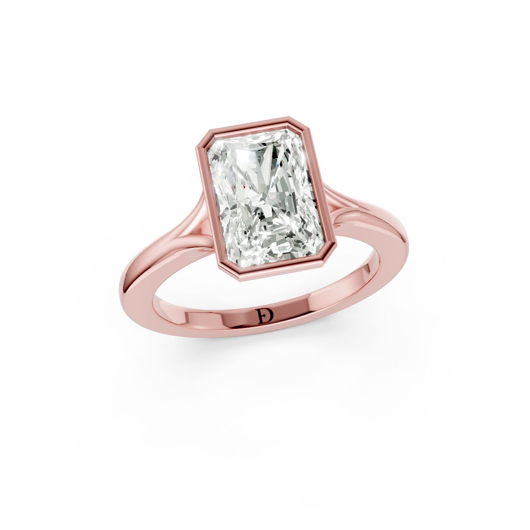 Radiant Bezel Cathedral Shank Ring
