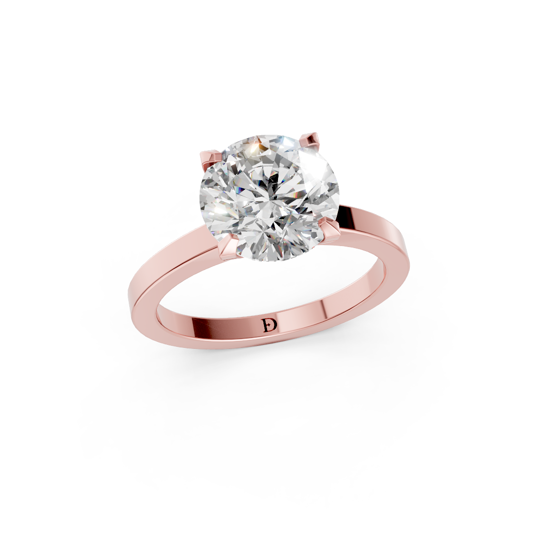 Round Cut V-Cathedral Shank Ring