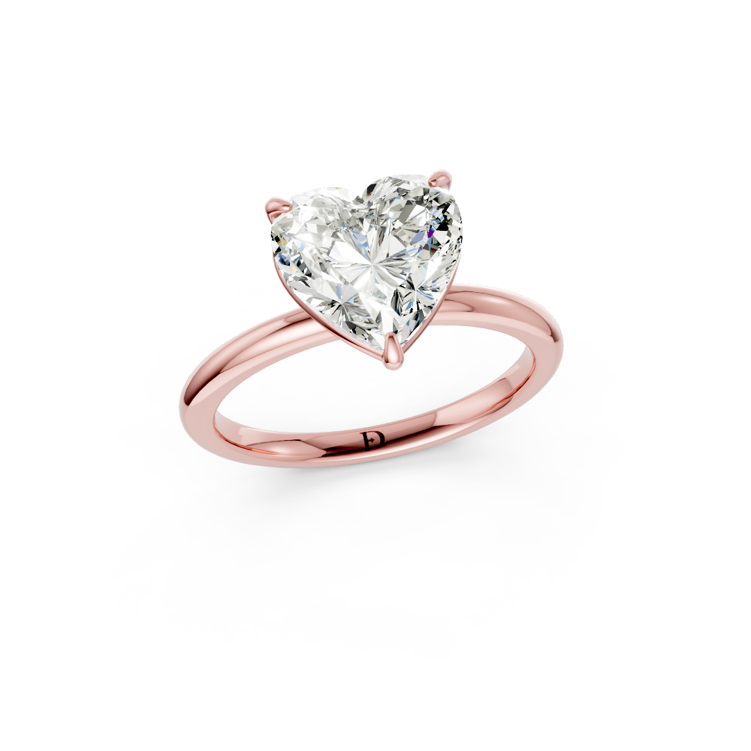 Heart Diamond Solitaire Ring