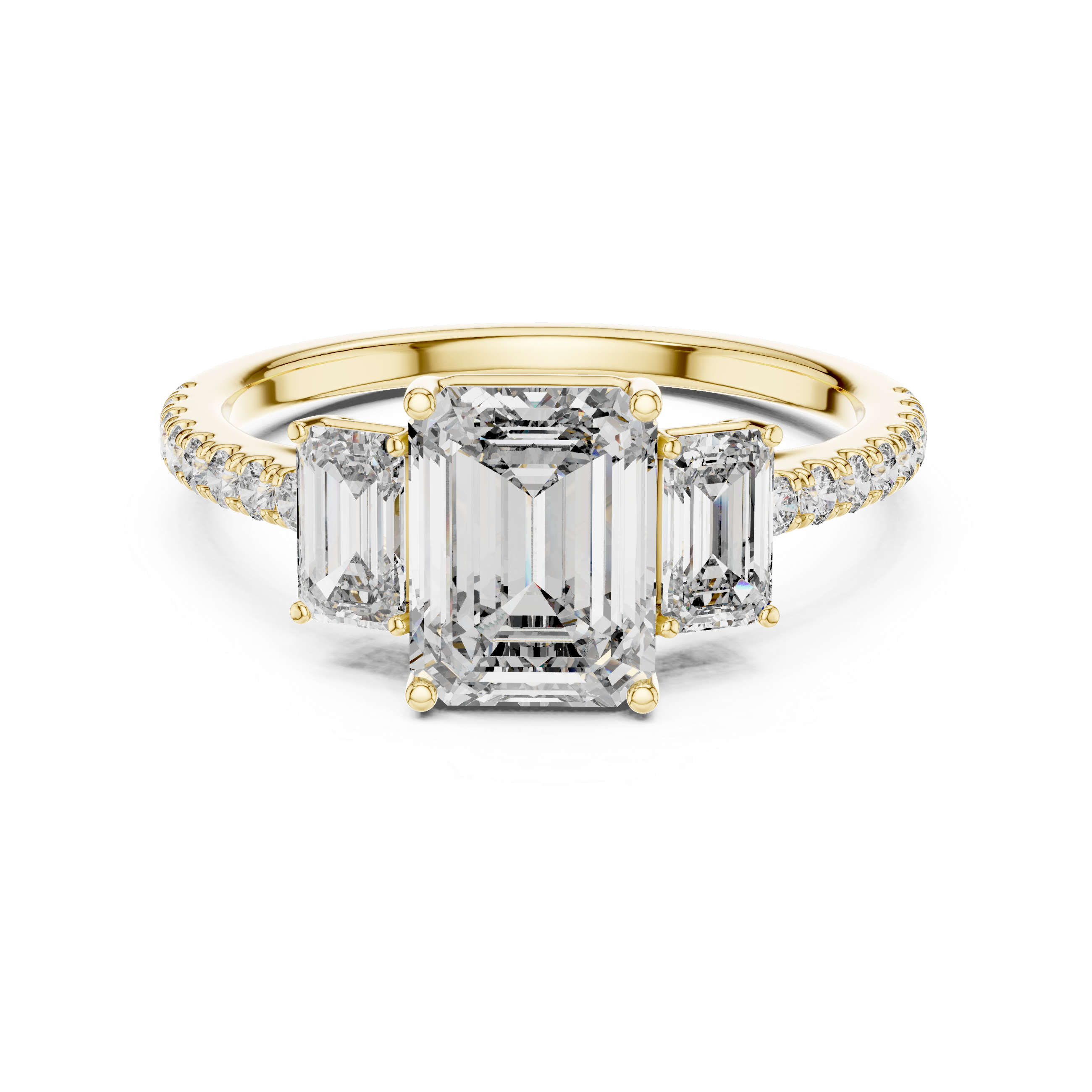 Emerald Cut Three Stone Diamond Promise Ring