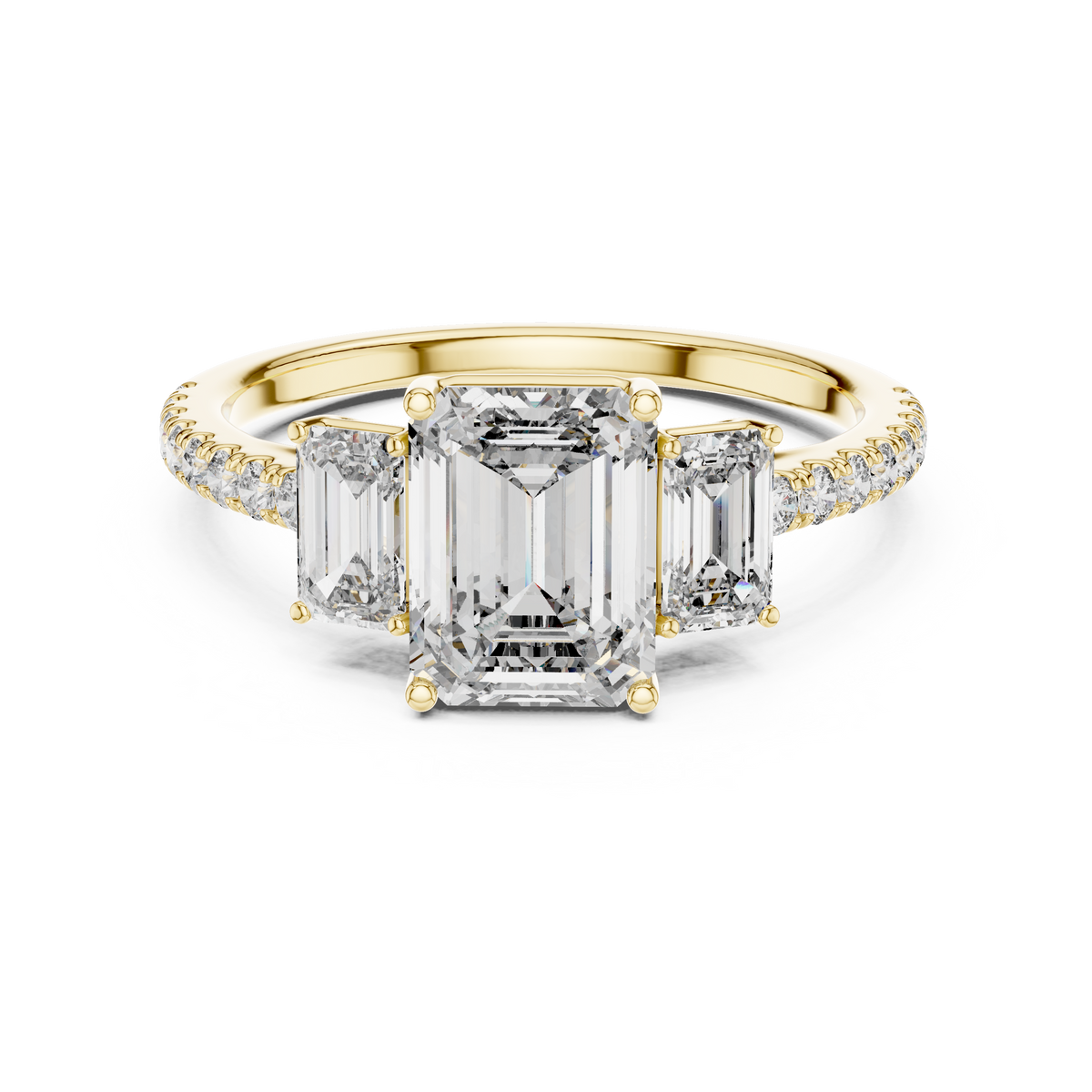 Emerald Cut Three Stone Diamond Promise Ring