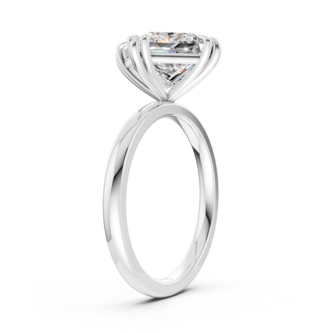Kite Set Princess Cut Solitaire Diamond Engagement Ring