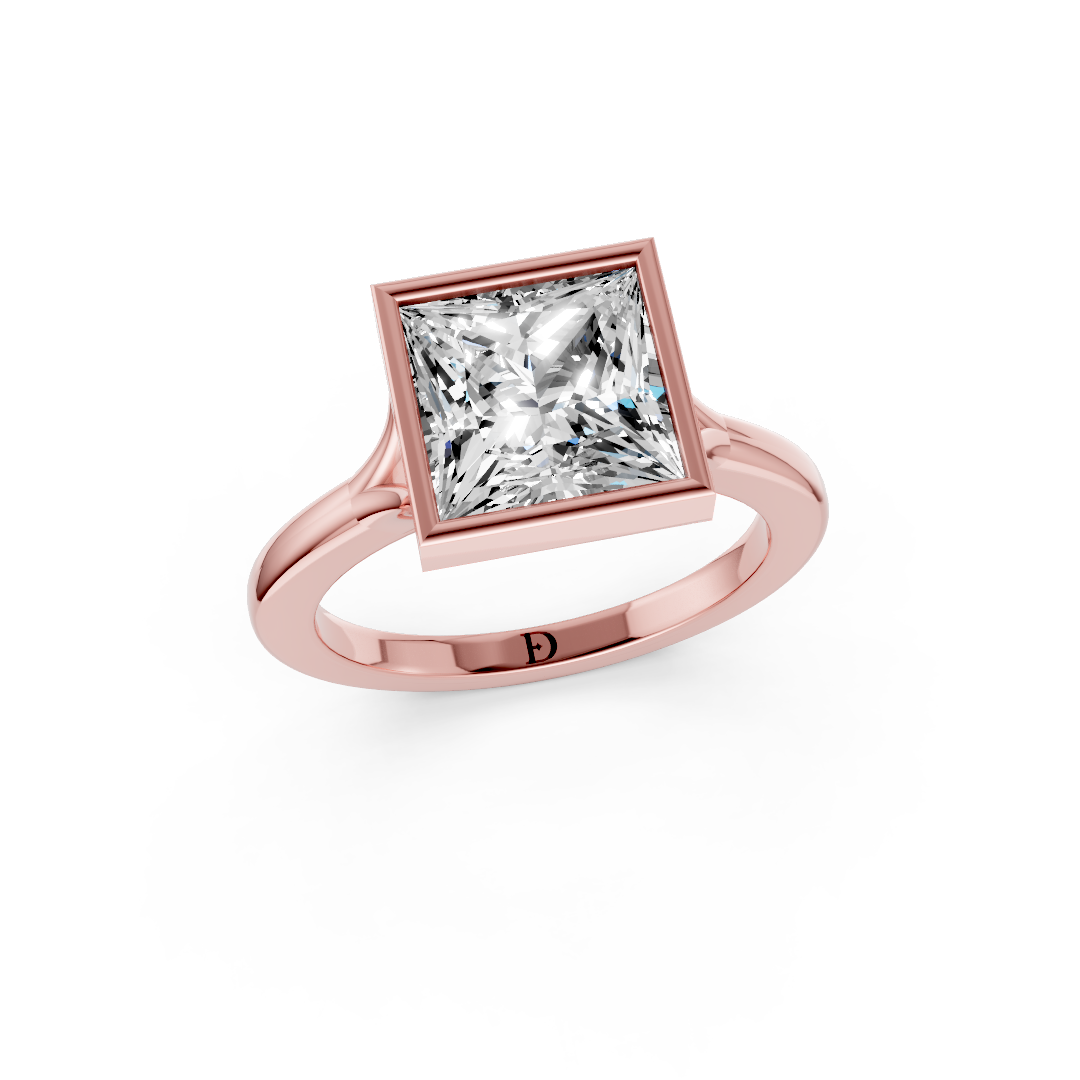 Princess Bezel Cathedral Shank Ring