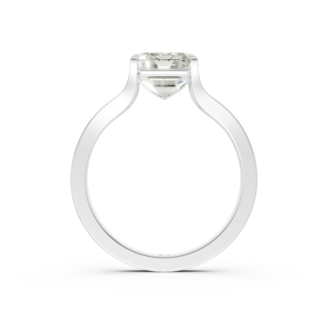 Emerald Cut Minimalist Split Shank Ring