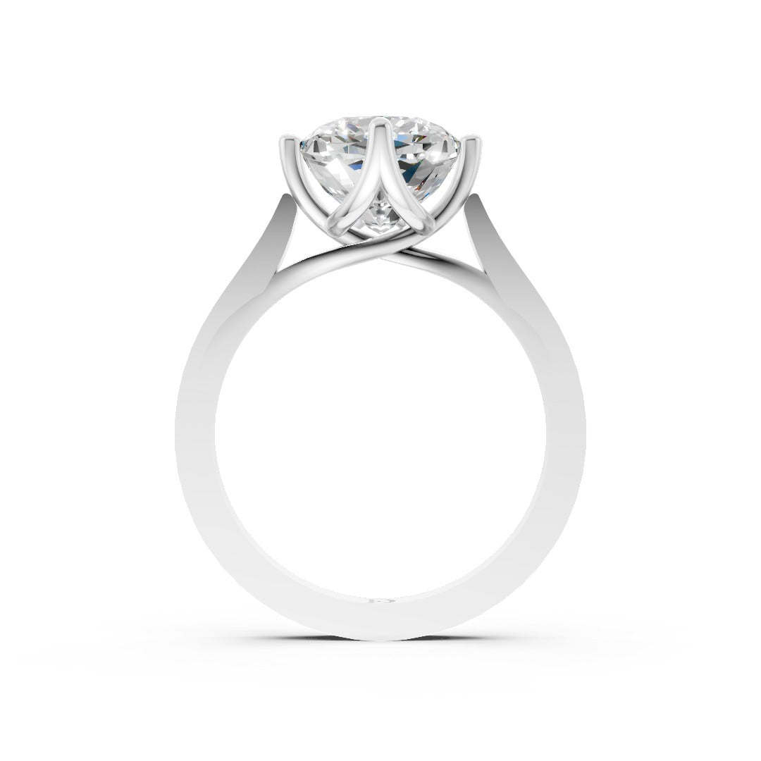 Elegant Cushion Cut Diamond Ring with Delicate Pavé Band