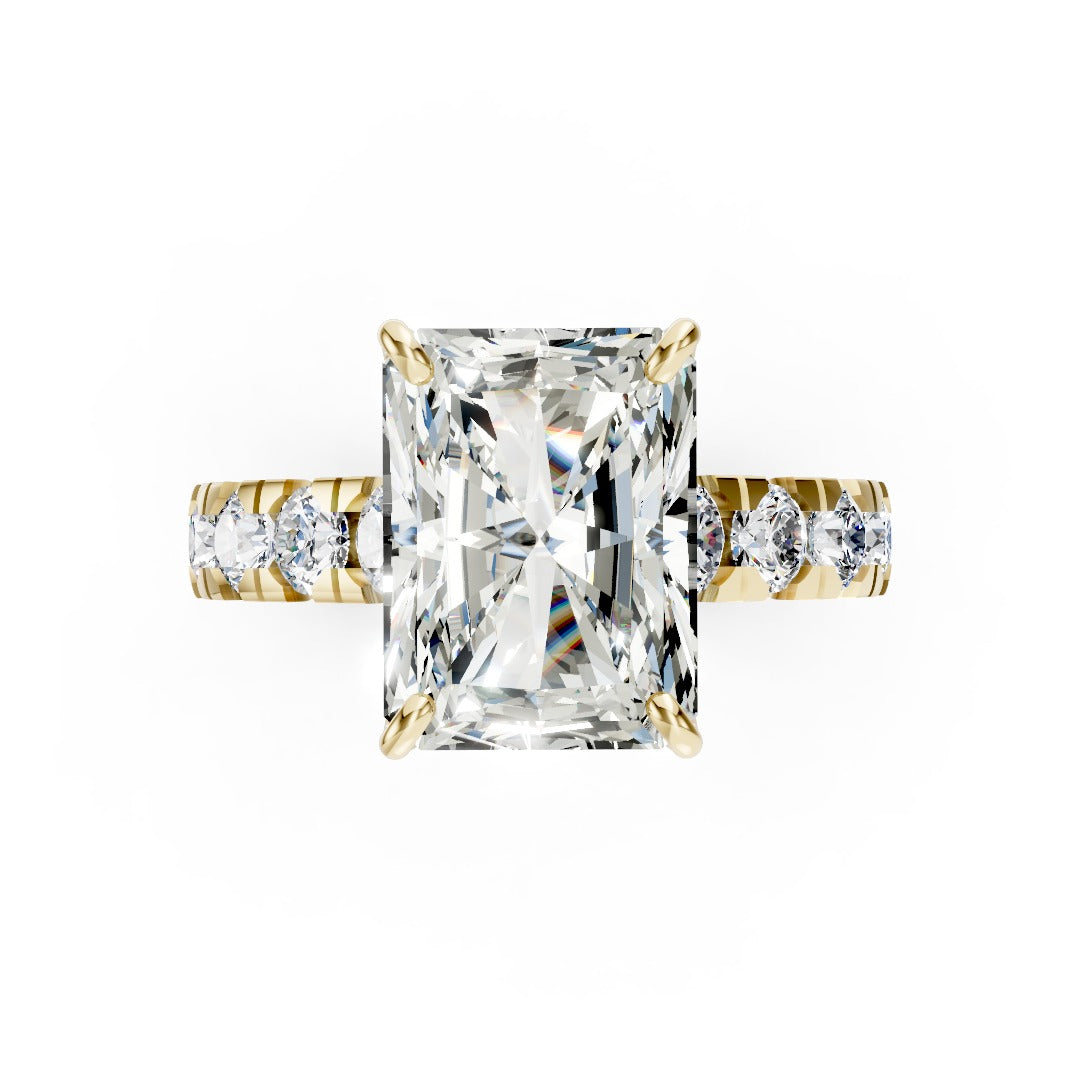 Radiant Cut Lab Grown Diamond Eternity Engagement Ring