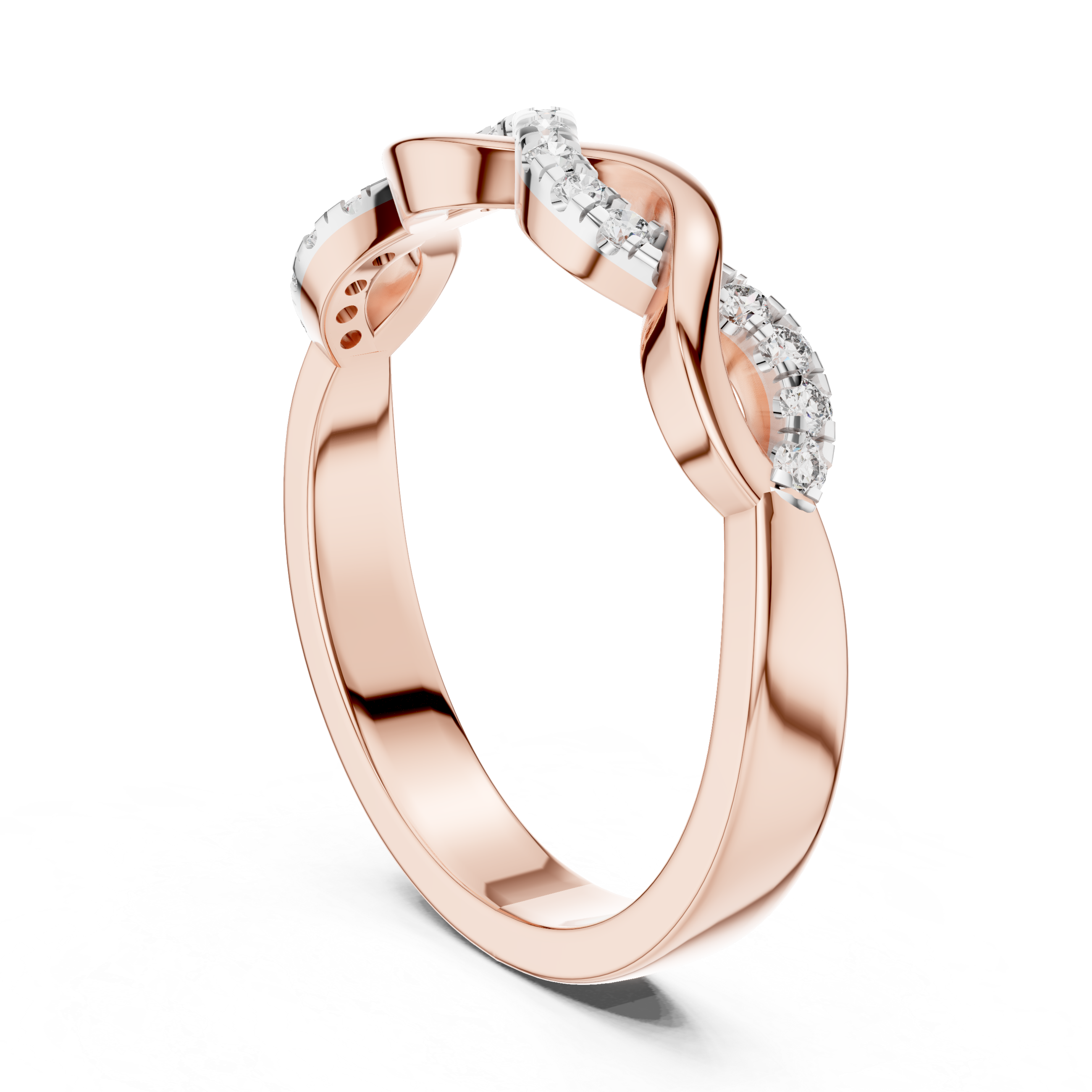 Infinity Twist Diamond Wedding Band