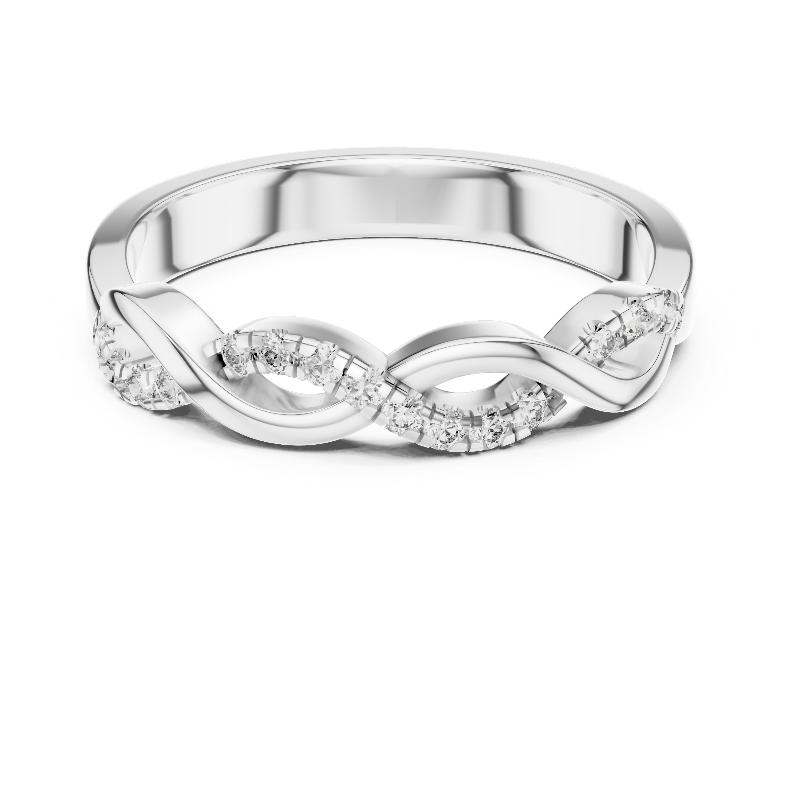 Infinity Twist Diamond Wedding Band