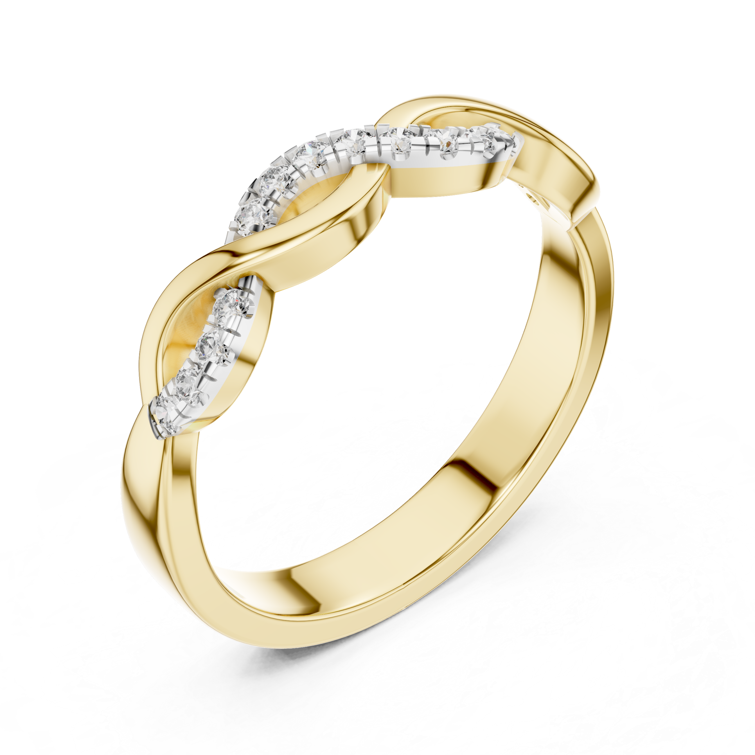 Infinity Twist Diamond Wedding Band