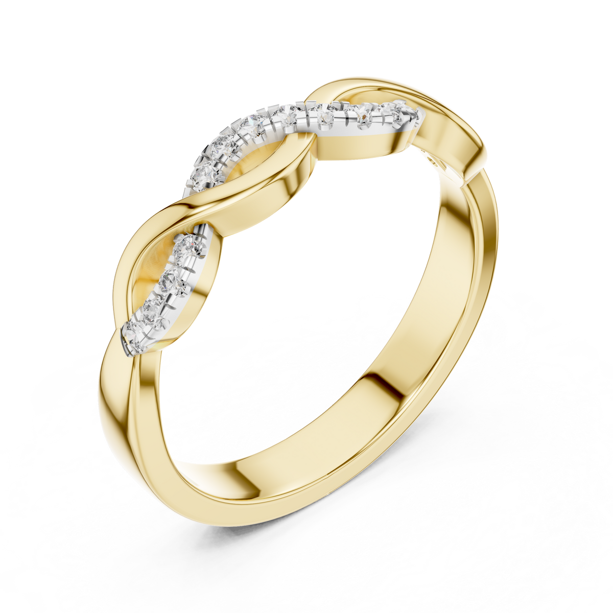 Infinity Twist Diamond Wedding Band