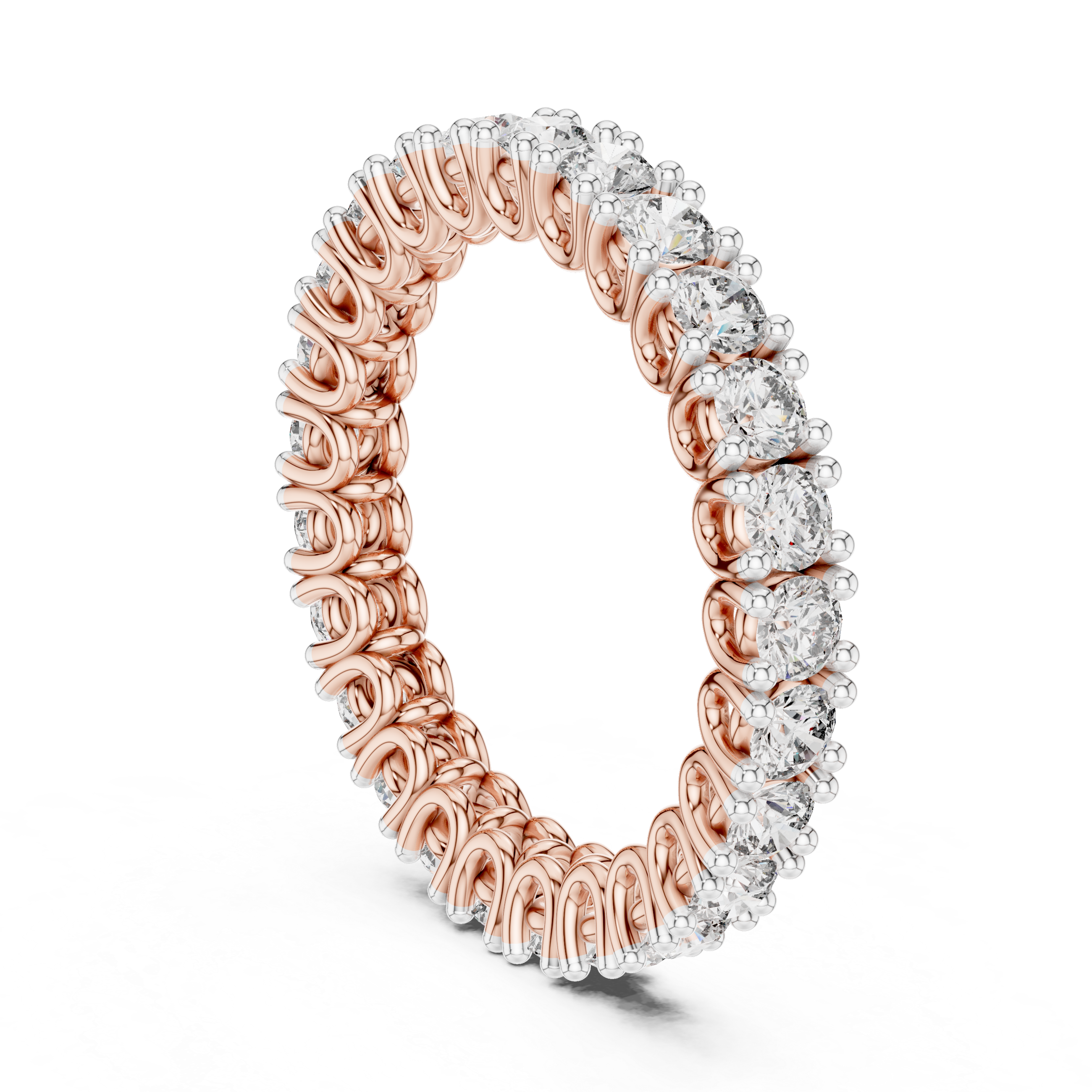 Round Cut Lab Grown Diamond Full Eternity Stacking Band