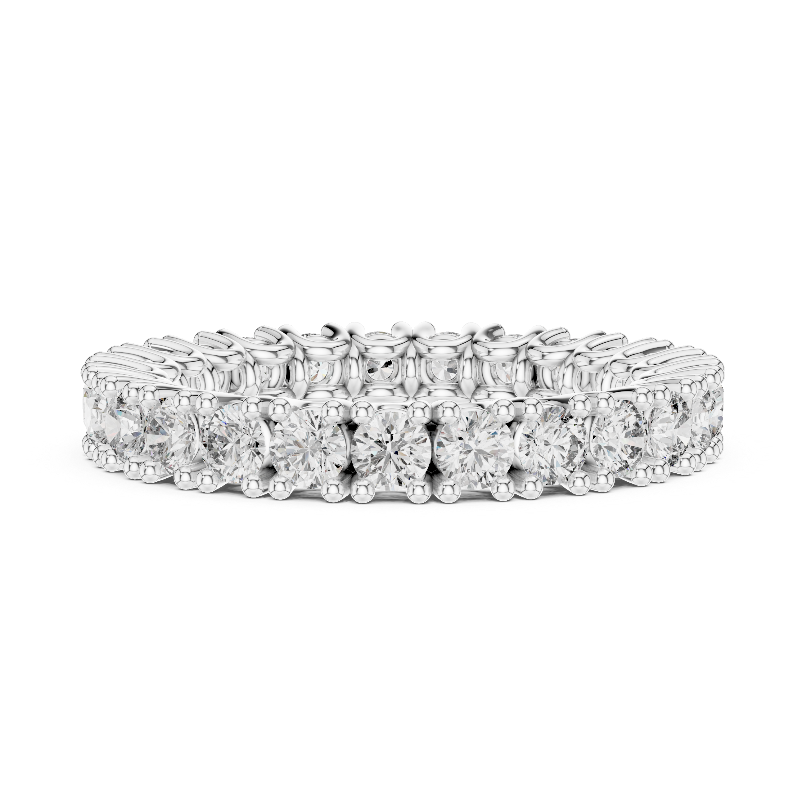 Round Cut Lab Grown Diamond Full Eternity Stacking Band
