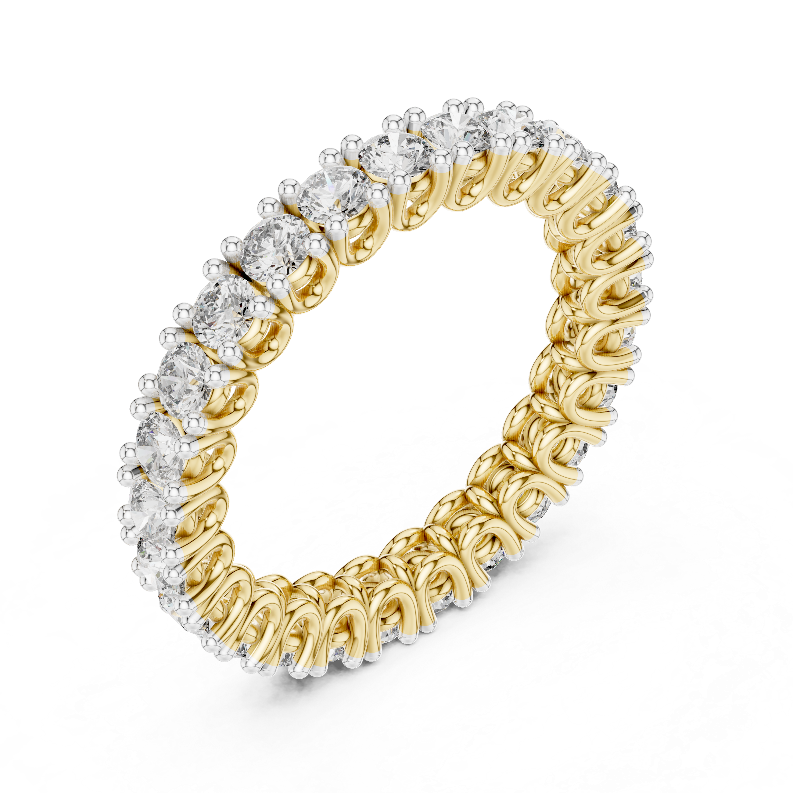 Round Cut Lab Grown Diamond Full Eternity Stacking Band