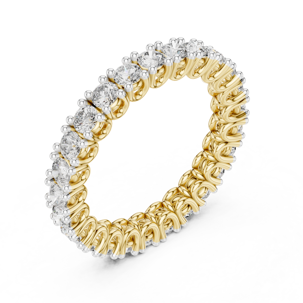 Round Cut Lab Grown Diamond Full Eternity Stacking Band