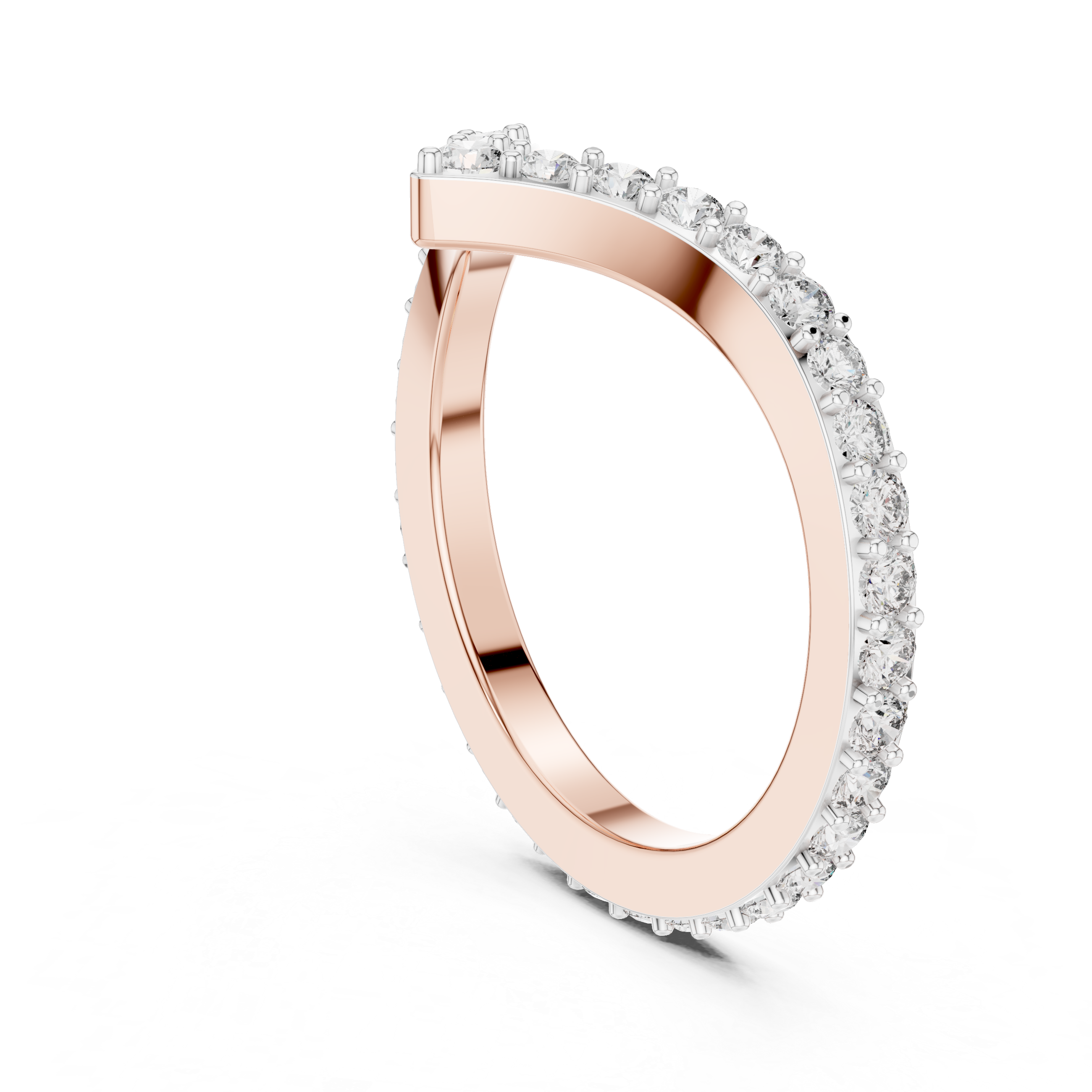 Chevron Lab Grown Diamond Wedding Band