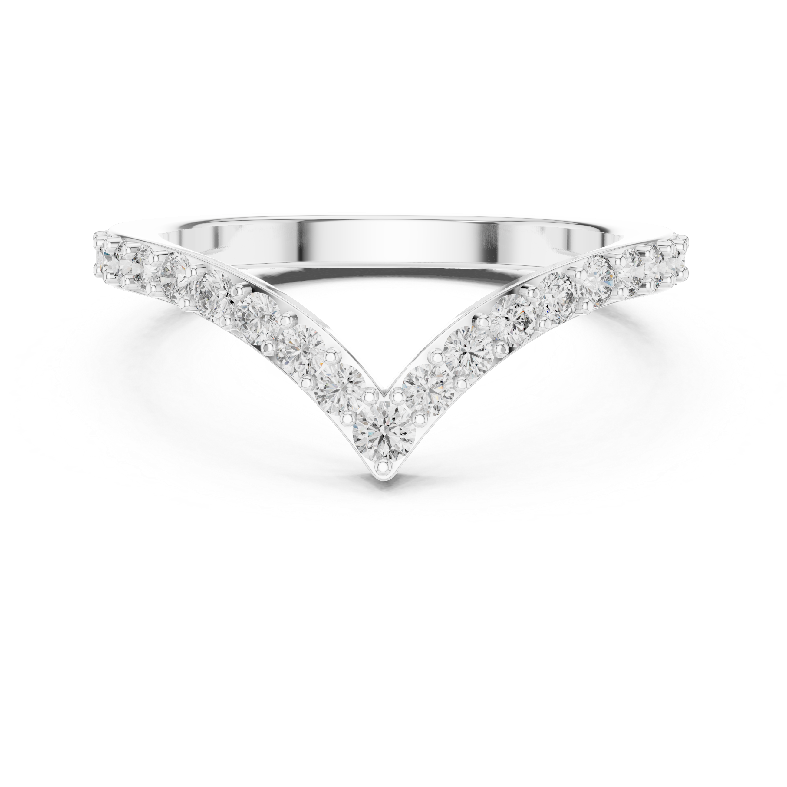 Chevron Lab Grown Diamond Wedding Band