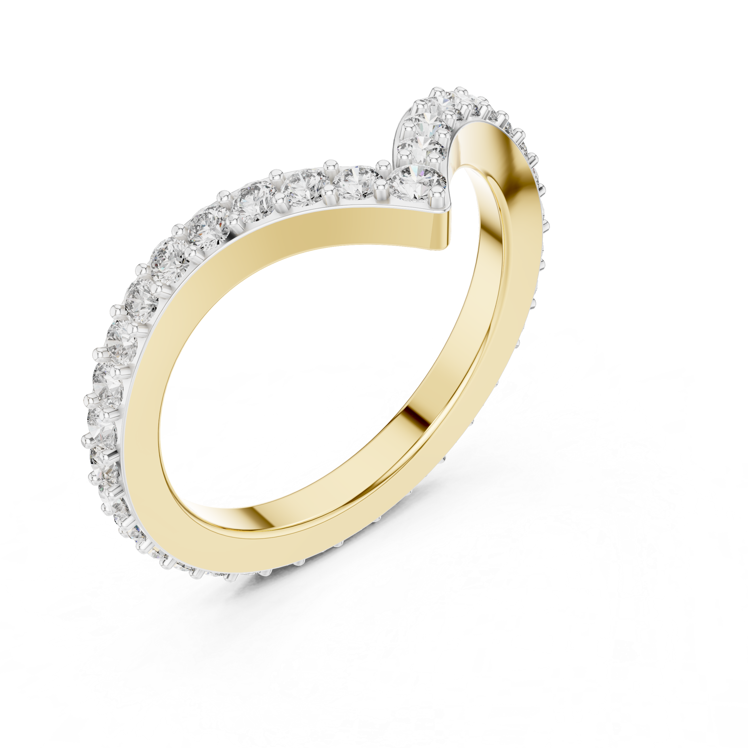Chevron Lab Grown Diamond Wedding Band