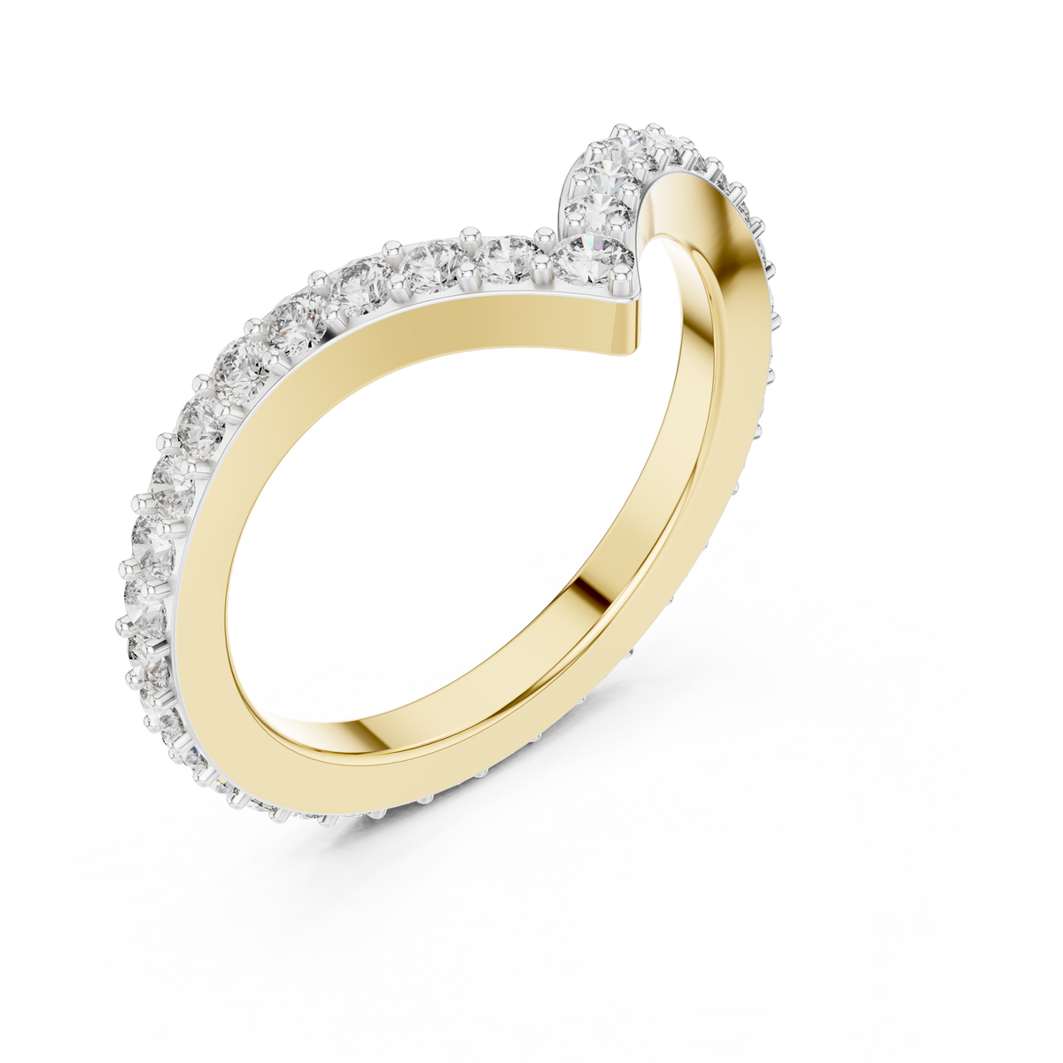 Chevron Lab Grown Diamond Wedding Band