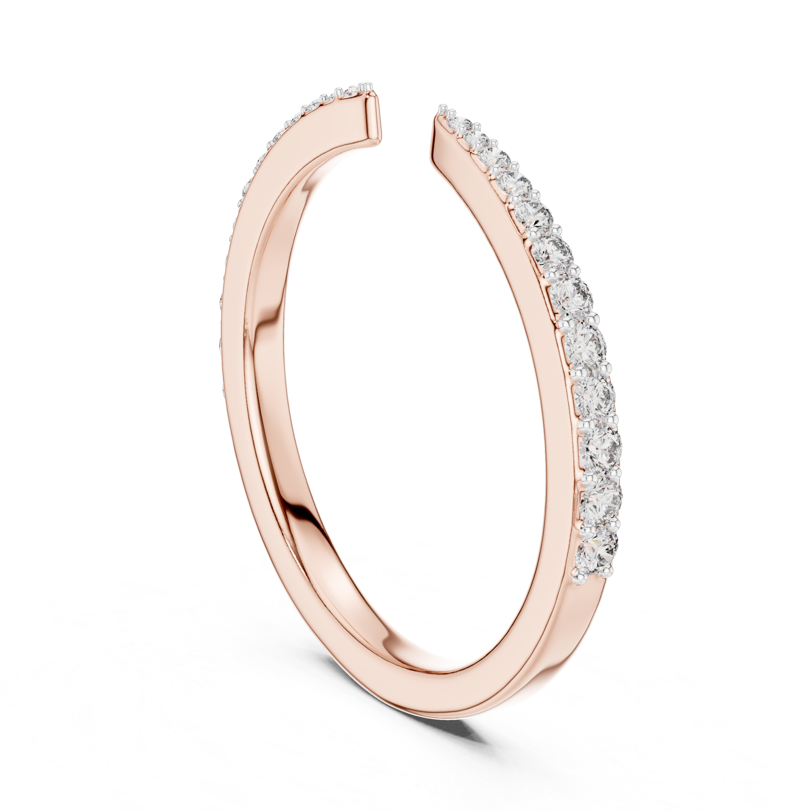 Round Diamond Open Gap Stackable Band