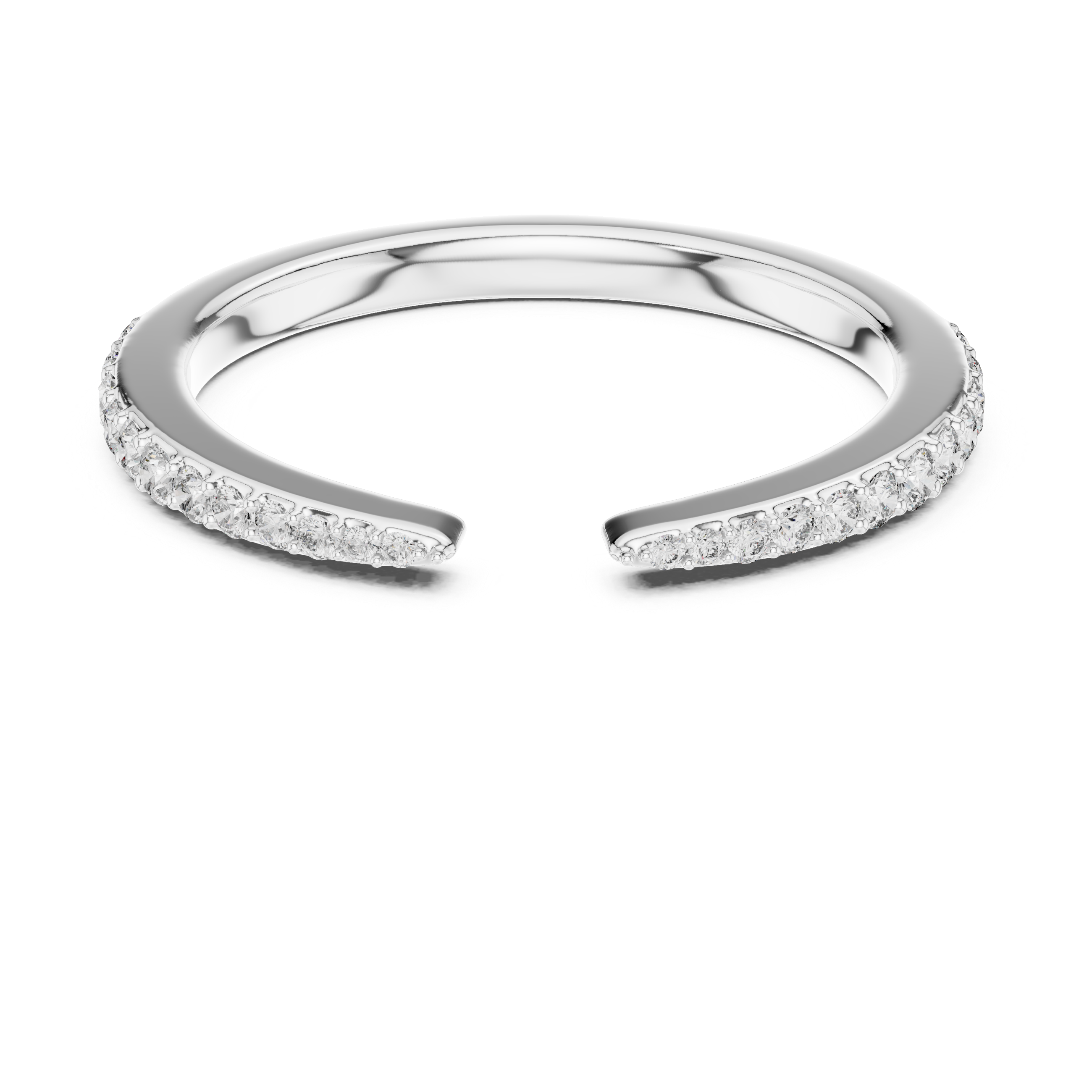 Round Diamond Open Gap Stackable Band