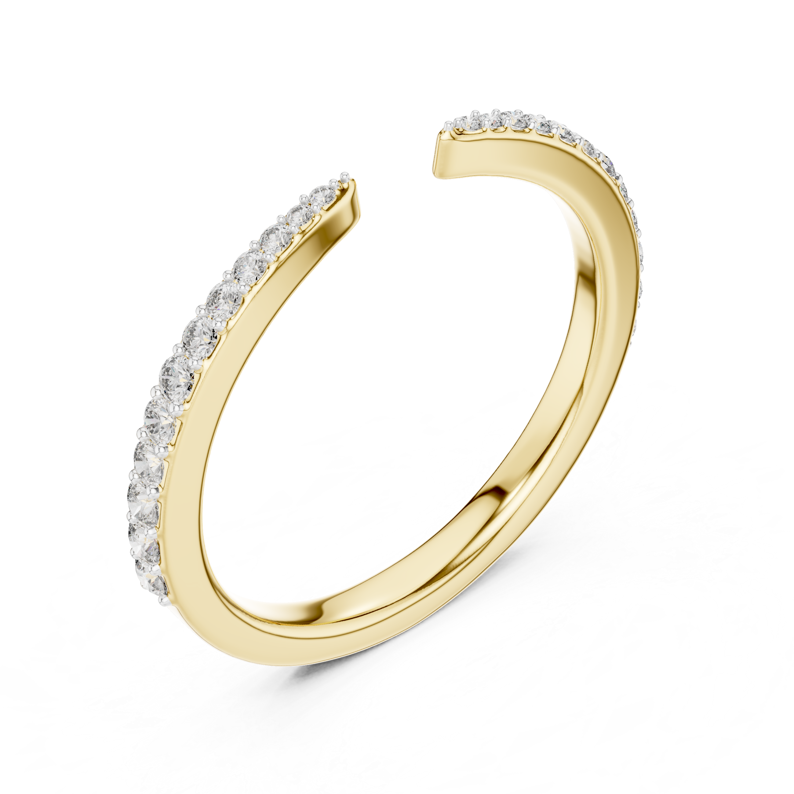 Round Diamond Open Gap Stackable Band
