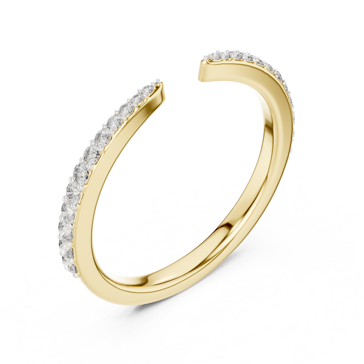 Round Diamond Open Gap Stackable Band