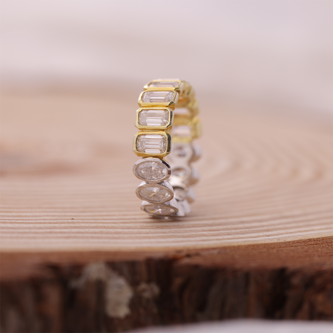 Oval & Emerald Diamond Full Eternity Band