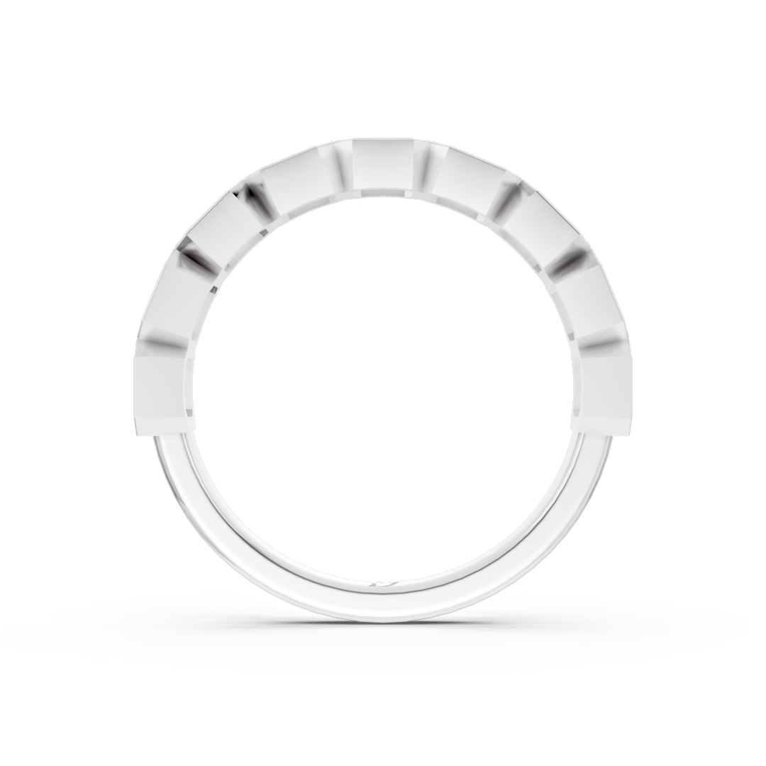 Bezel Set Asscher Diamond Half Eternity Band