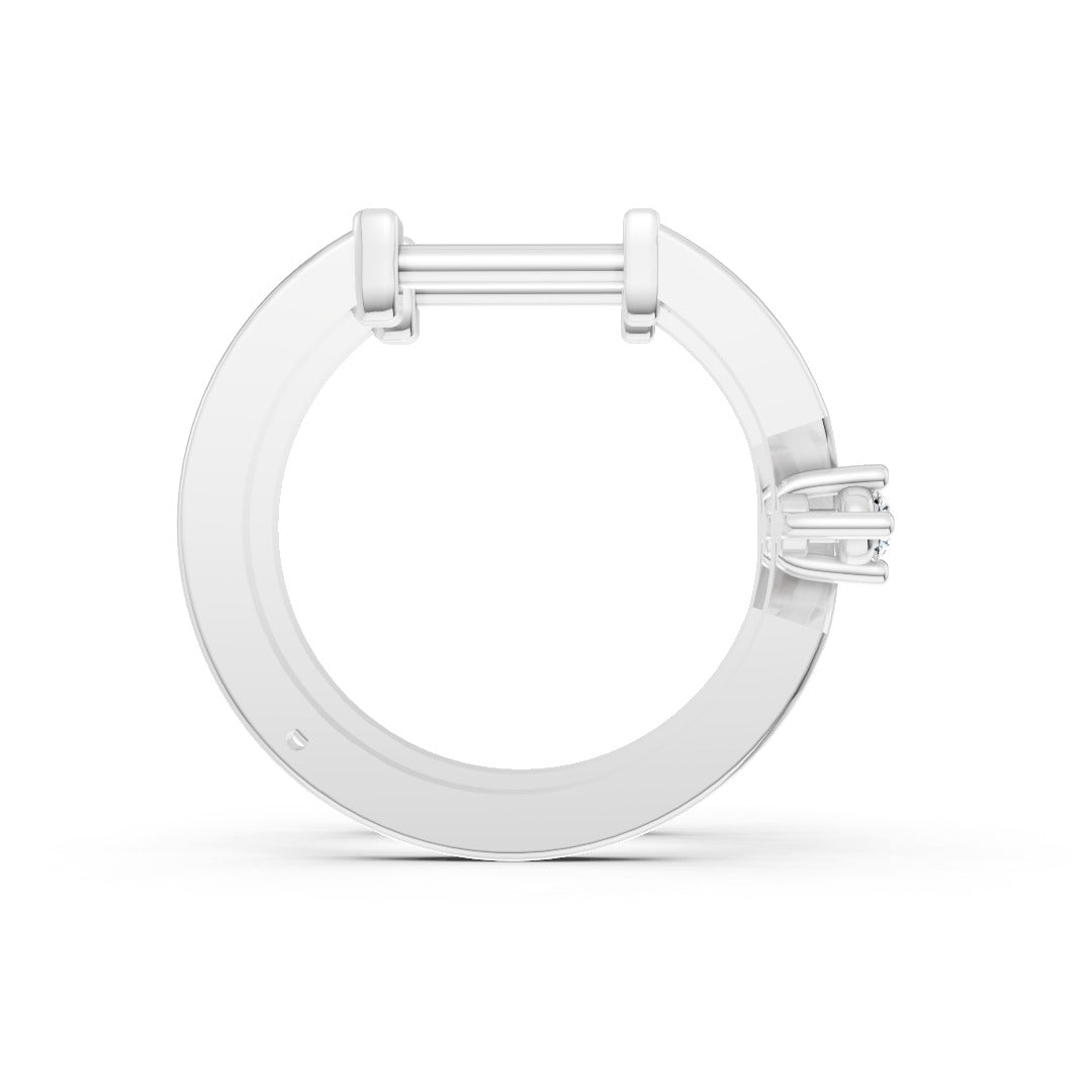 Zigzag Solitaire Diamond Huggie Hoops Earring