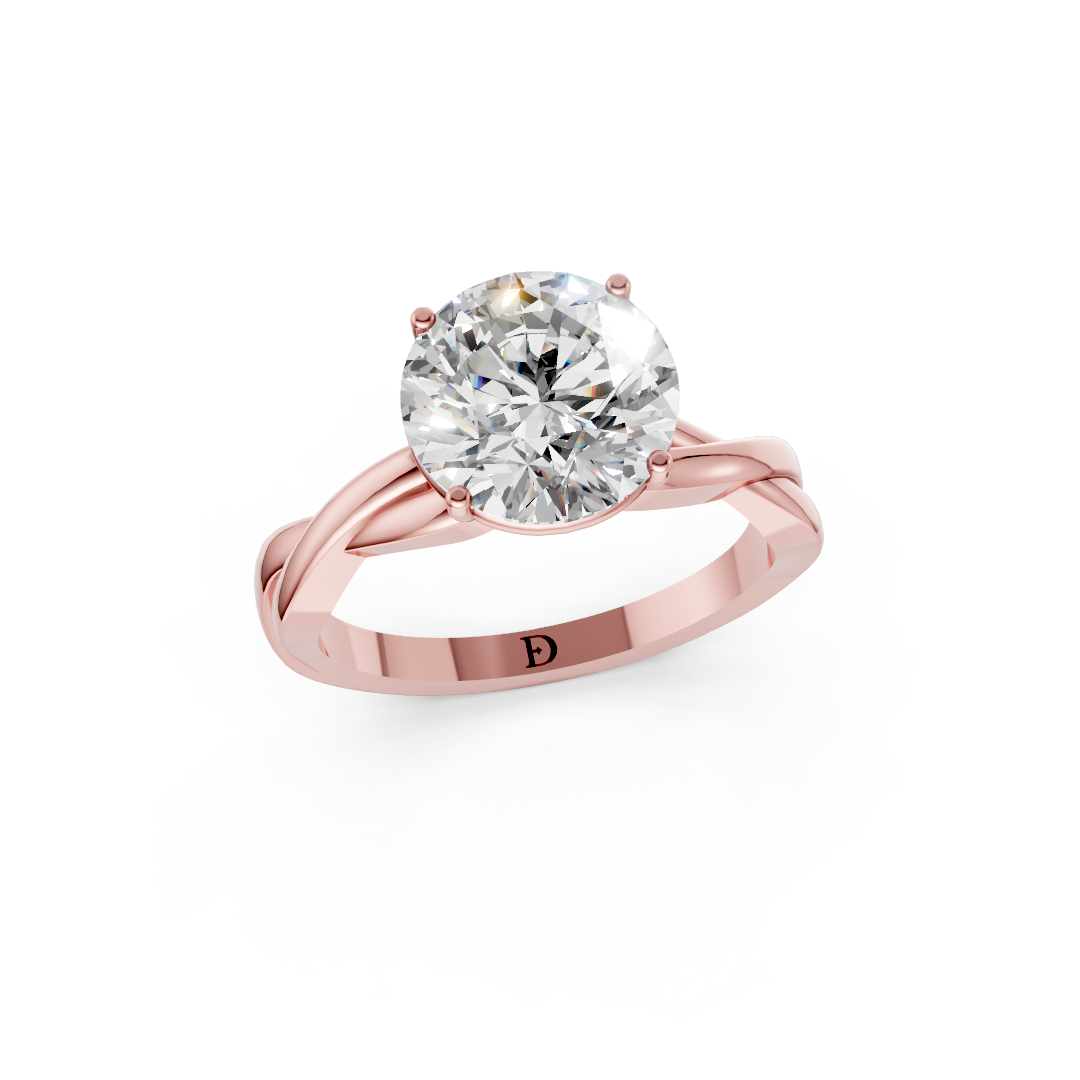 Round Cut Diamond Crisscross Ring