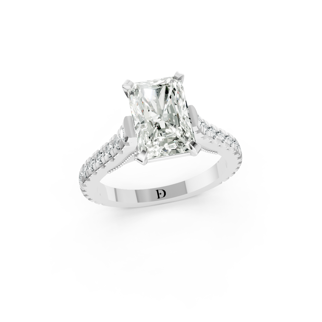 Radiant Diamond Graduation Set Engagement Ring