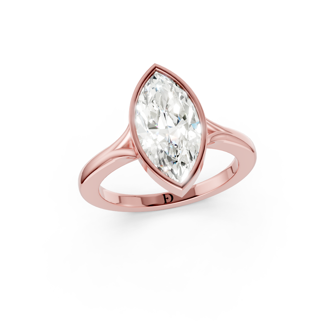 Marquise Bezel Cathedral Shank Ring