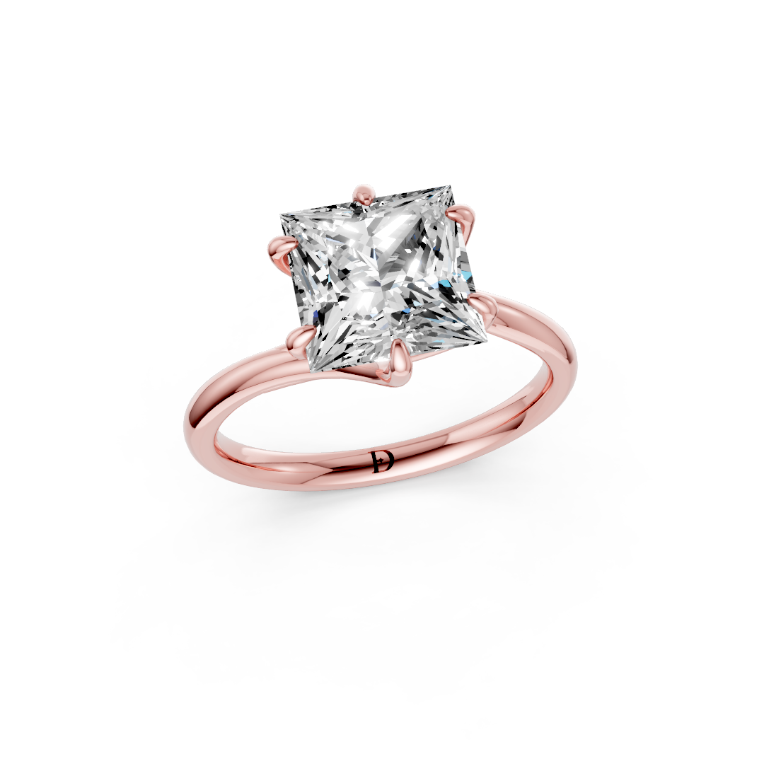 Princess Diamond Bypass Shank Solitaire Ring