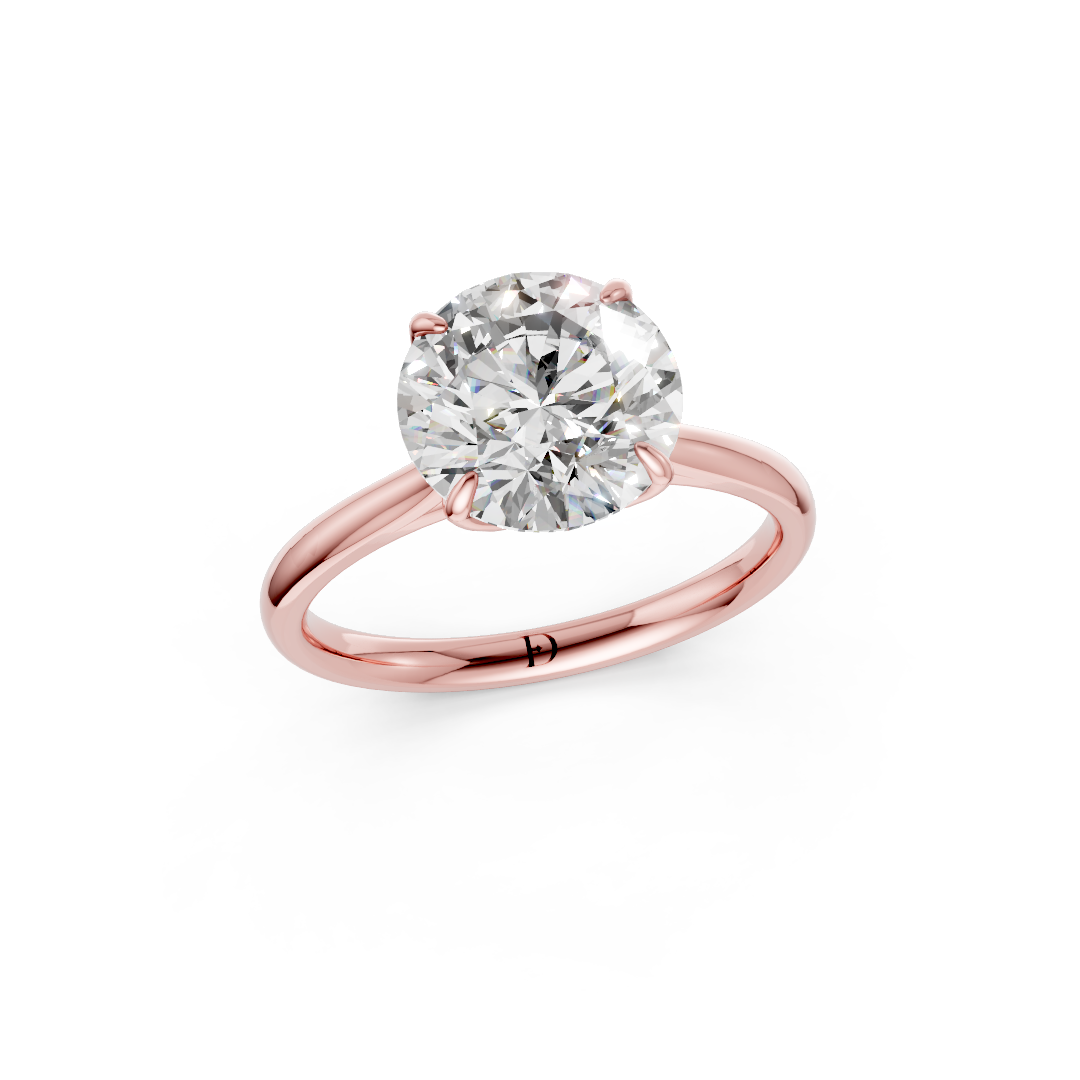 Round Cut Flower Prong ring