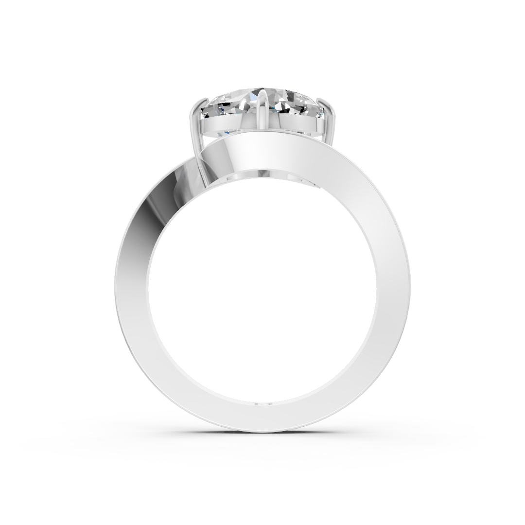 Cushion Diamond Bypass Shank Ring