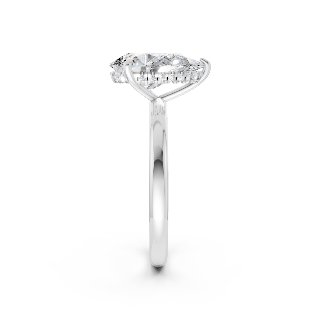 Pear Diamond Hidden Halo Ring