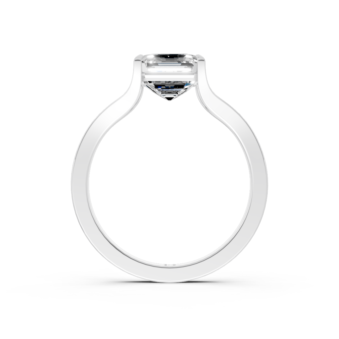 Asscher Cut Minimalist Split Shank Ring