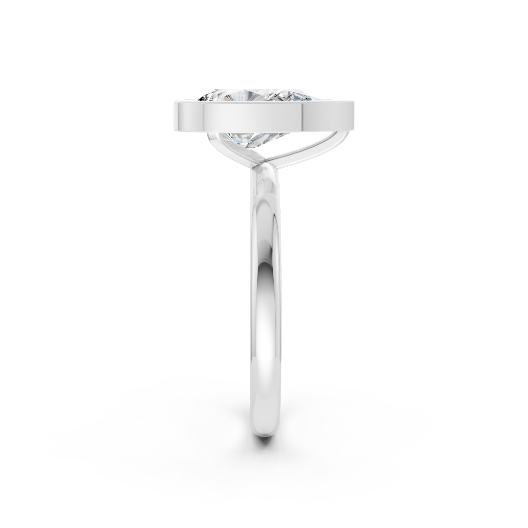 Pear Solitaire Bezel Ring