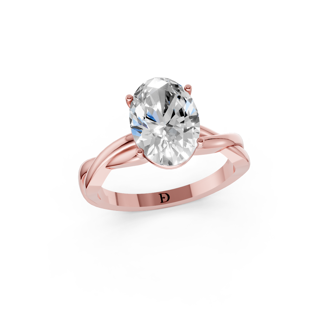 Oval Cut Diamond Crisscross Ring