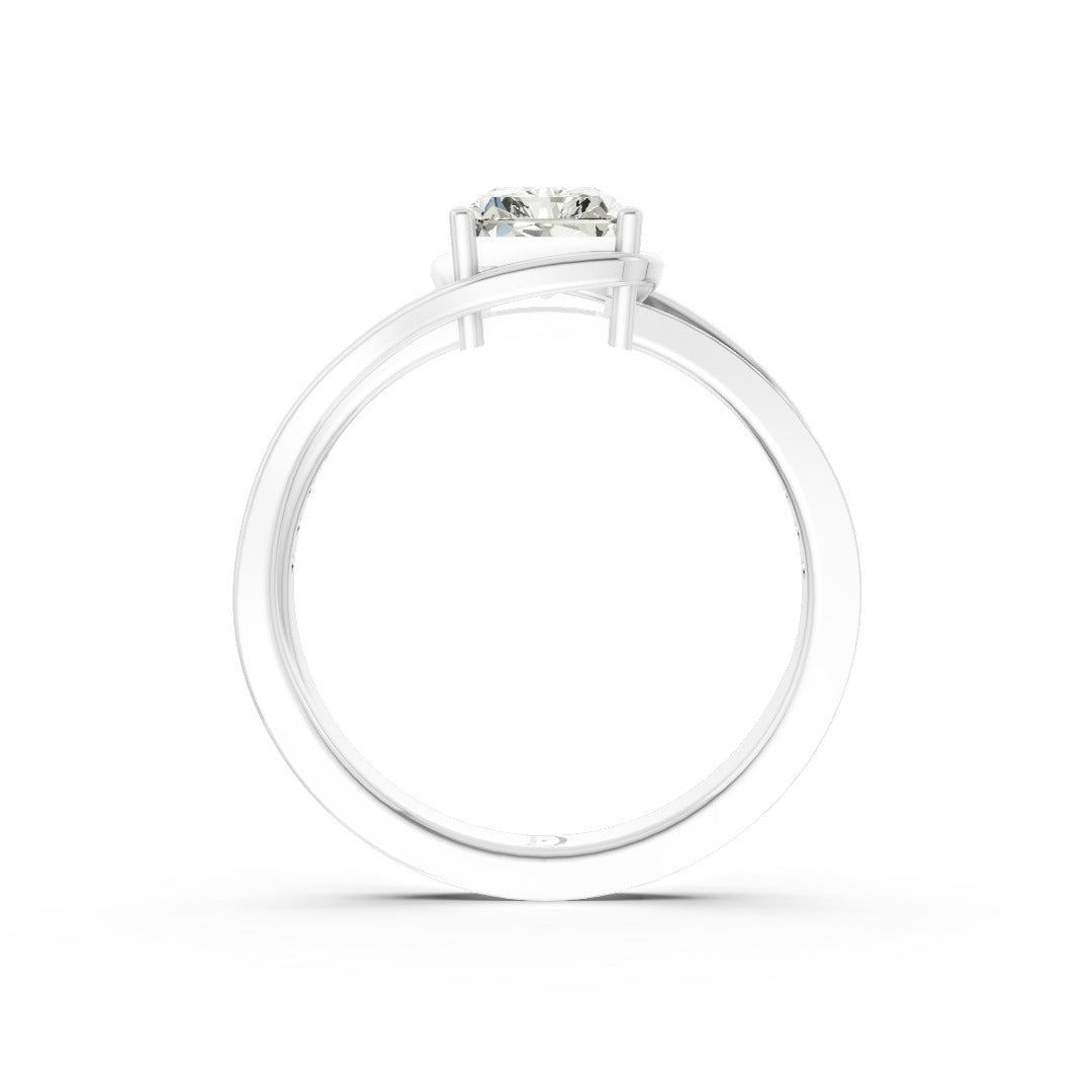 Radiant Accented Bypass Lab Diamond Engagement Ring